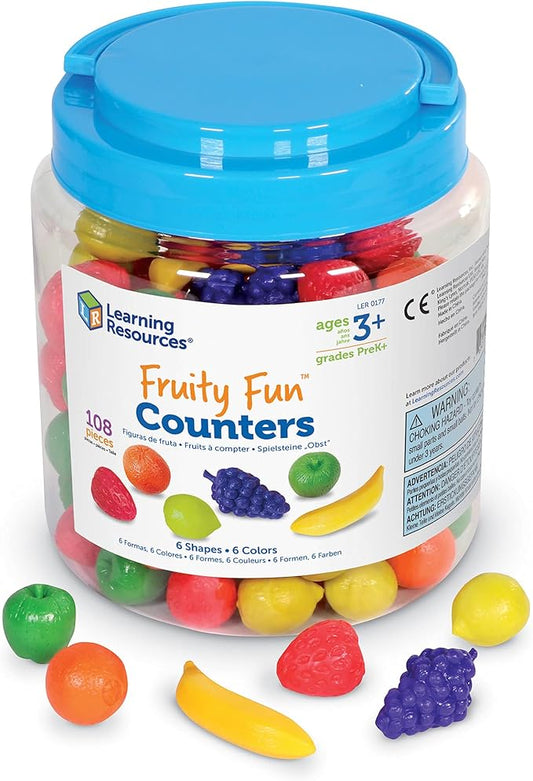 Learning Resources Fruity Fun Counters, Educational Counting and Sorting Toy, Set of 108