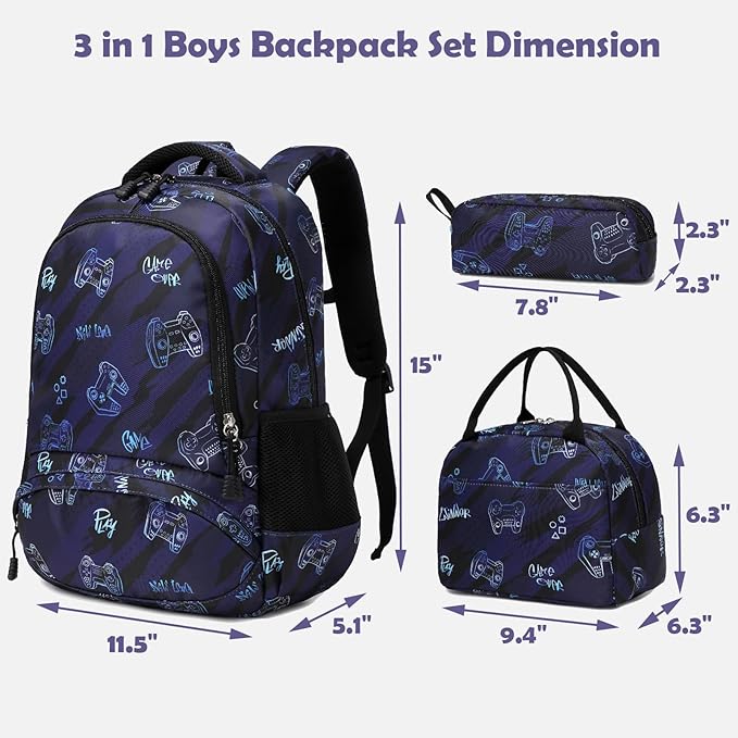 Kimwadalh School Backpack for Girls, Backpack with Lunch Box Pencil Case for Preschool Elementary High School Girls Boys