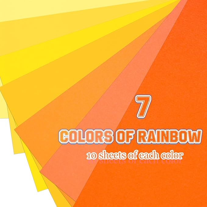 Construction Paper 8.5x11 in,70 Sheets,Set of 7 Colors 178GSM/65LB Heavyweight Construction Paper,Crafts,Arts,School Classroom Art Supplies Assorted Colors Bulk Paper