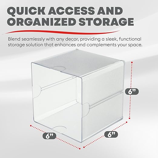 Deflecto Stackable Open Cube Organizer, Desk and Craft Organizer, Clear, 6"W x 6"H x 6"D (350401CR)