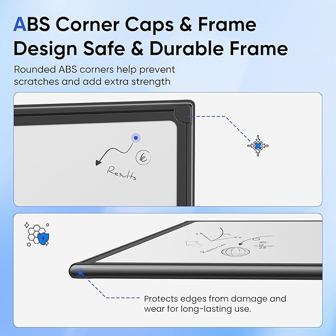 VUSIGN 24" x 18" Magnetic Whiteboard for Wall, Dry Erase Board with Black Frame, Hanging White Board for Office, Home, School, Dorm – Includes Markers, Magnets & Eraser