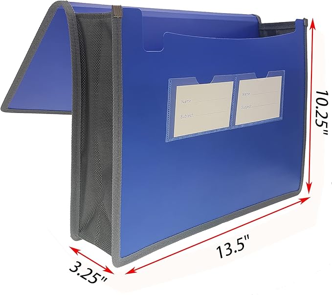 Premium Quality Plastic Expanding File Folder Document Organizer, 3.5" Expansion, A4 Letter Size for Home School Office Organization, 3 Pack (RED/Blue/Black)
