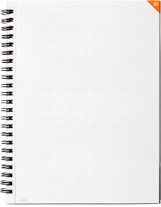 Notsu Dot Grid Notebook 2pk | Minimalist Bullet Dotted Journal, 100 Pages, Thick Paper 120 gsm, A5 Size 5.8" x 8.3", Black