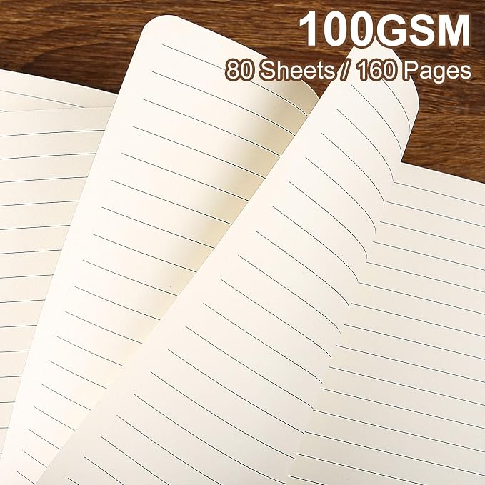 Lined Journal Notebook for Work College Ruled Note Book 7.2"x9.6" B5 PU Leather Daily Journaling 160 Pages for Women Men Writing Home School Supplies Business (Dark Green)