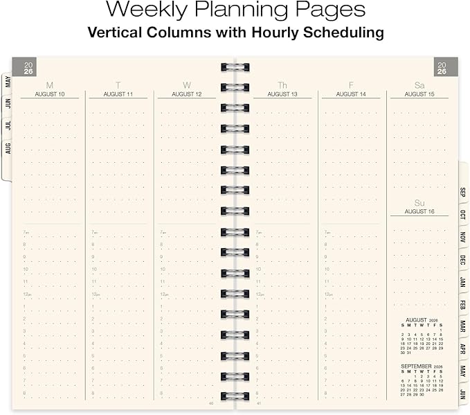 ESSENTIAL 2026-2027 Monthly & Weekly Planner with Tabs, 5"x8": 14 Months (May 2026 - June 2027), Professional, Simple, Easy-to-Use Design and Frosted Poly Cover for Extra Protection (Frosted)