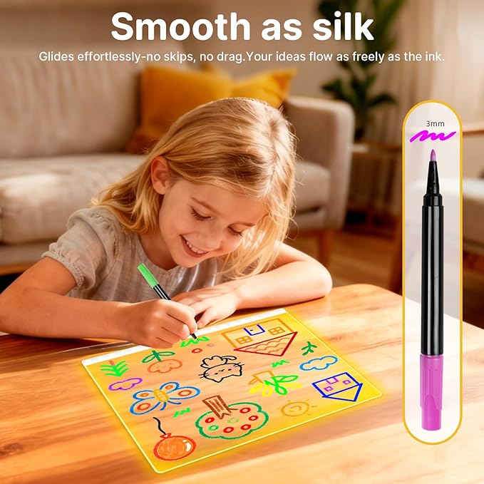12 Colors Liquid Chalk Markers for LED Note Board, Neon Paint Markers for Light Up Drawing Board Acrylic Calendar Planning Board Windows, Wet or Dry Erase Markers Fine Tip