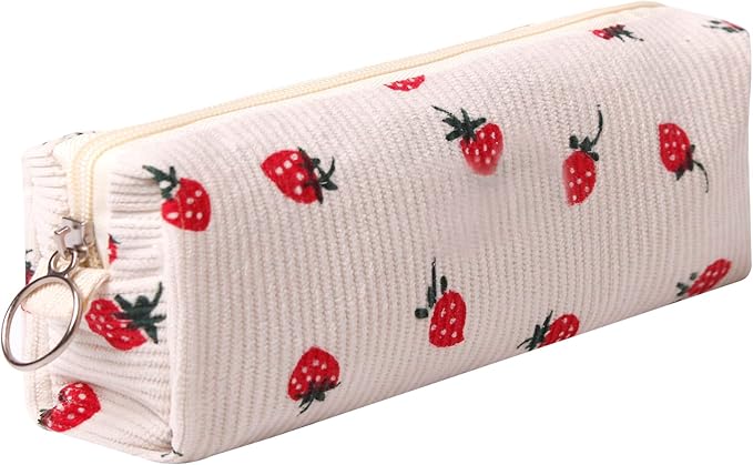 Cute Pencil Case Aesthetic Student Pencil Pouch Coin Pen Pouch Cosmetic Bag Office Stationery Organizer For Kids Teen School (Flowers-M)