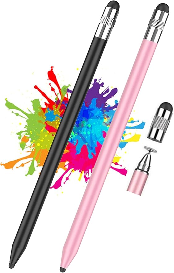 3-in-1 Stylus Pen for Nintendo Switch, High Precision and Sensitivity, Compatible for Samsung Galaxy/iPhone/iPad/Android Tablets, Universal Stylus Pen for All Touchscreen Devices (Black/Rosegold)