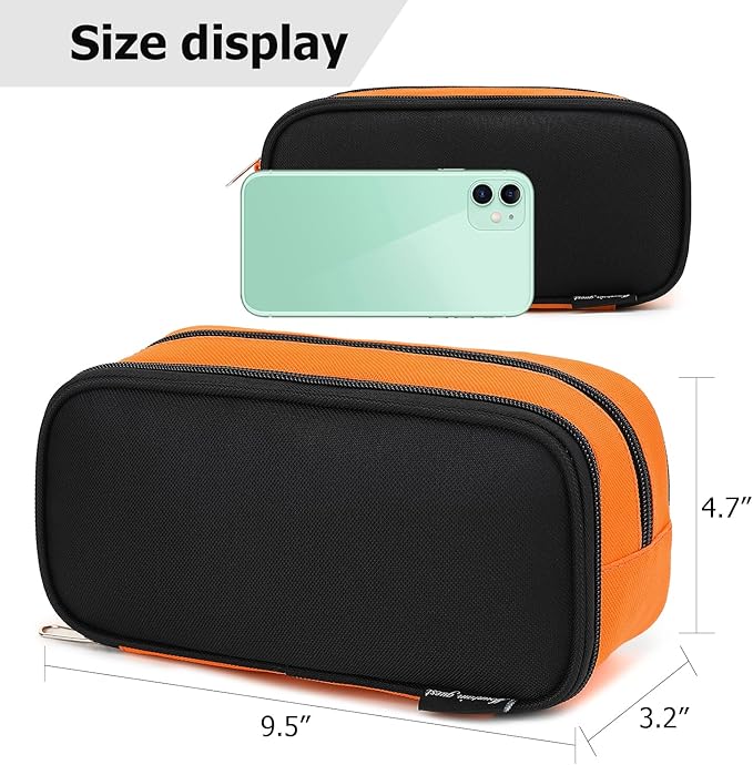 Mountain guest Large Capacity Pencil Case Multi-Slot Pencil Pouch Durable Pencil Box Portable Office Pen Bag with Zipper