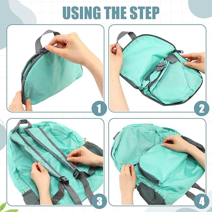 Jexine 10 Pcs Backpacks Bulk 16.5 Inches Lightweight Travel,Mint Meadow | Basic Book Bags for School Outdoor, Foldable Storage, Ideal Students Adults Commuters, Bulk Backpack Set for Teams