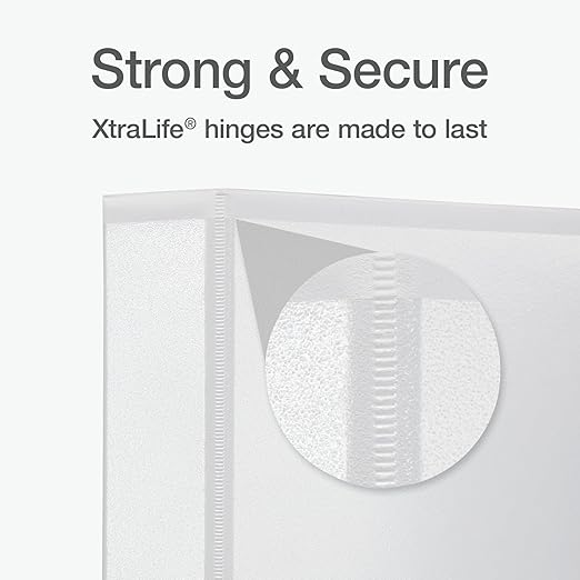 Oxford Ring Binders, 1.5" Round Ring Binders, View Binder, Covers on 3 Sides, XtraLife Hinge, Non-Stick, PVC-Free, White, 350 Sheet Capacity (1002547)