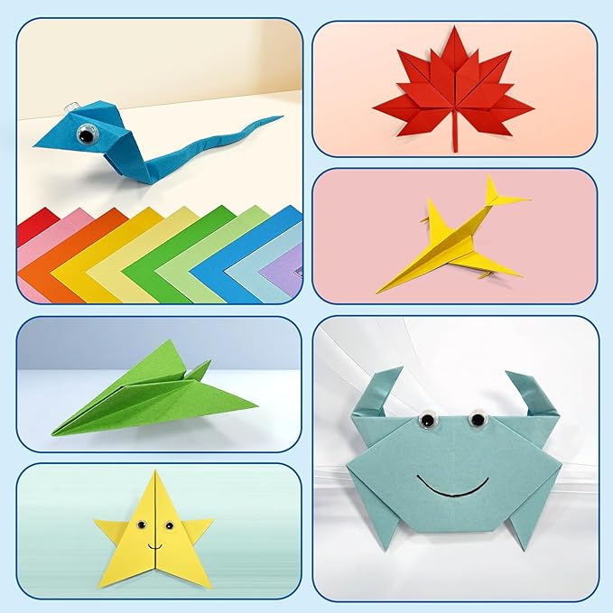 Origami Paper 6x6 Inch, Double Sided Color, 220 Sheets, 20 Fun & Distinct Colors, Child-Friendly, with DIY Accessory Kit for Hands-on Art and Craft Projects