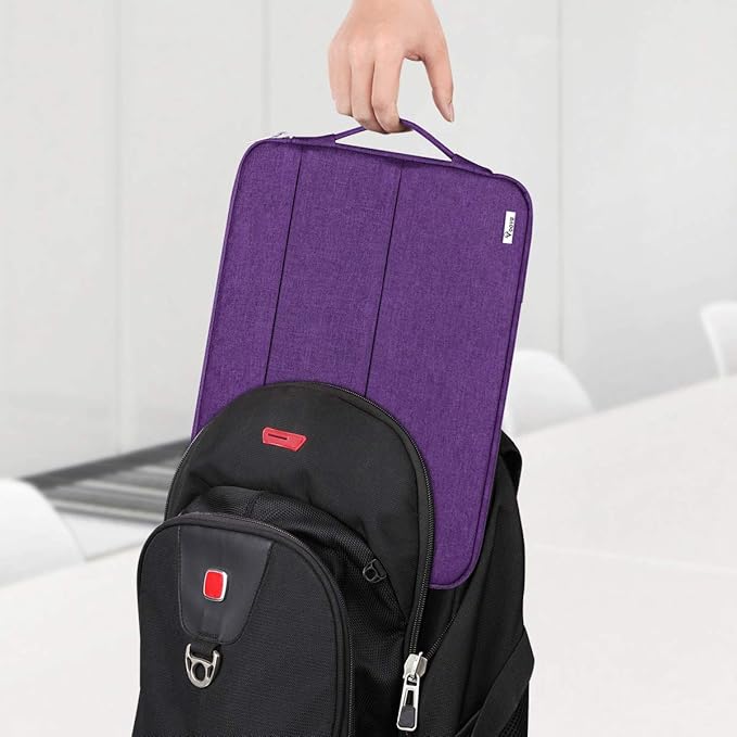 Voova Laptop Sleeve Carrying Case 13 13.6 Inch Compatible with MacBook Air 13 M1/M2/M3/M4, MacBook Pro 13/14, IPad Pro 13, Waterproof Slim Computer Cover Bag, Purple