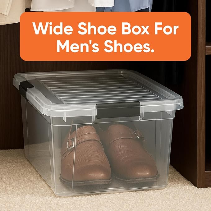 Superio Small Clear Storage Boxes with Lids, 11 Quart Plastic Container Bins for Organizing, Stackable Crates, BPA Free, Non Toxic, Odor Free, Organizers for Home, Office and Dorm, 3 Pack