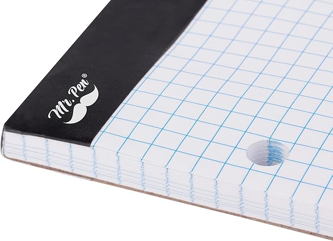 Mr. Pen- Graph Paper pads 8.5 x 11 Inches, 55 Sheets, 5x5 (5 Squares Per Inch), 3-Hole Punched, 3-Hole Punched, Blueprint Grid Paper Pads 8.5 x 11, Math Notebook