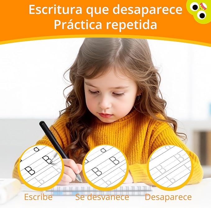 Large Magic Grooved Writing Practice for Kids 3-5 – Spanish Edition | Grooved Writing Books Ages 6-8, Handwriting Practice for Kids 5-7, Preschool Tracing Workbook for Boys & Girls