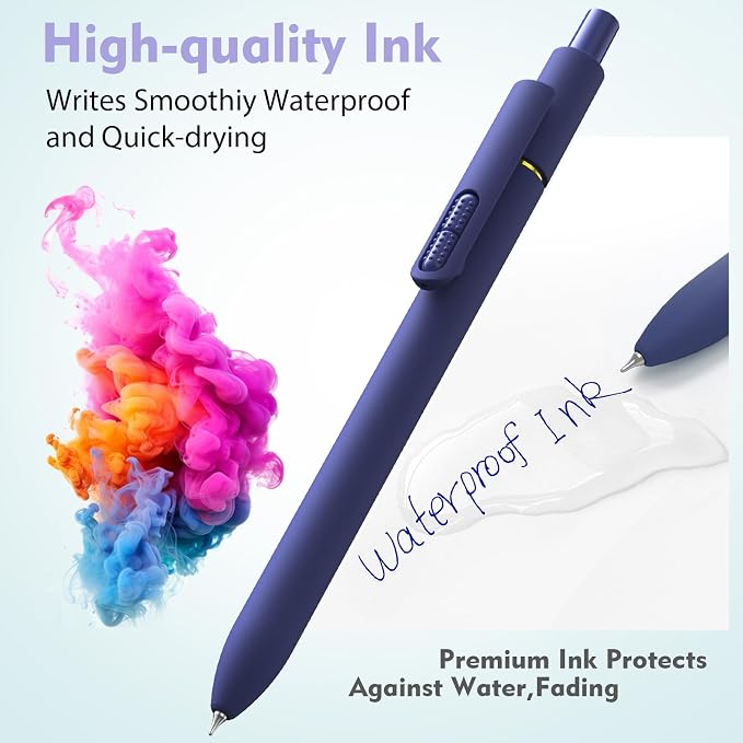Hiacry 8Pcs Colorful Gel Pens - 0.7MM Fine Point Colored Ink Fidget Pens | Smooth Writing Quick-Dry Pens, No Bleed, Journaling, Note Taking, Coloring, Drawing, School, Office, Men & Women ( Vintage ）