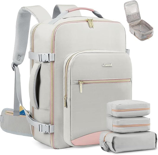 LOVEVOOK 40L Travel Backpack with Waist Strap,Flight Approved Carry on Backpack,Waterproof Personal Item Travel Bag,TSA Carry on Luggage Suitcase Travel Essentials,Gifts for Women & Men,fit 17" Laptop