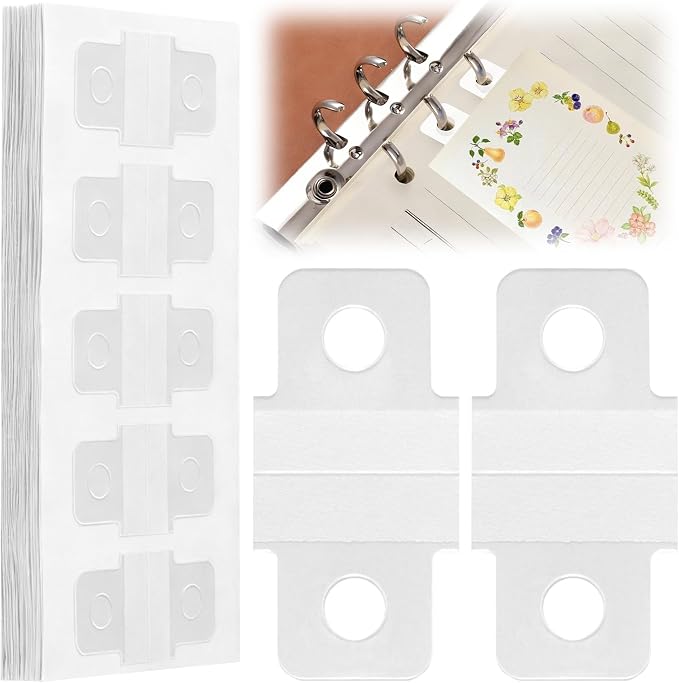 Verdial 150pcs Clear Binder Sheet Converter Stickers, Self-Adhesive Hole Punch Reinforcement Stickers, Ring Binders Paper Hole Reinforcement Labels for Planner Scrapbooking Album- 15 Sheets