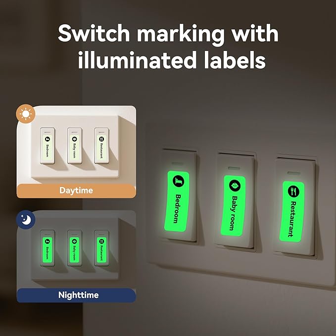 NIIMBOT 3 Rolls Switch Labels for B1 B21 B3S B21Pro Label Maker, Light Switch Labels Stickers for House/School/Office