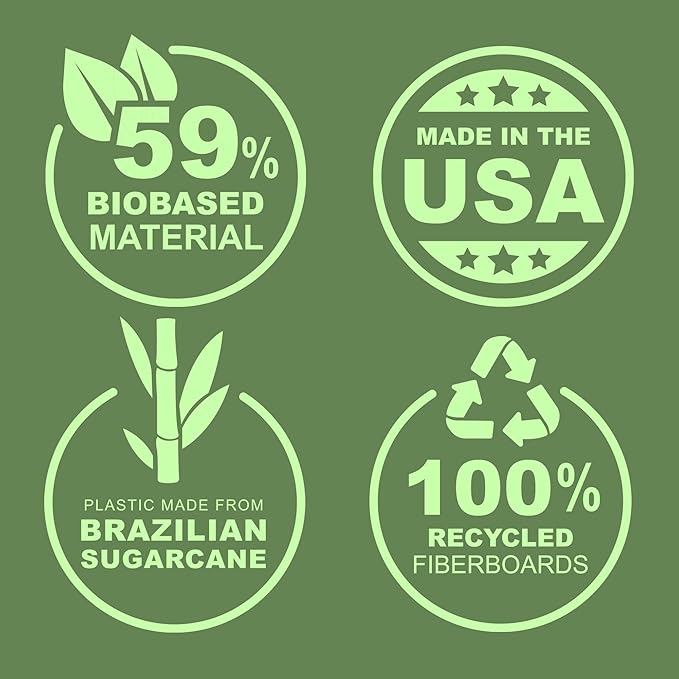 Samsill Plant-Based 1.5 Inch Durable D-Ring, View Binder, Eco-Friendly, USDA Certified Biobased,2 Count,Pack of 1, Sage Green