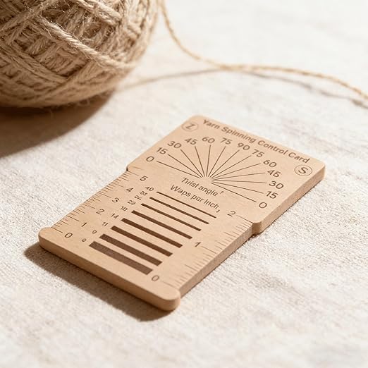 4PCS Wooden Knitting Gauge Tools, Stitch Counter Spinner Yarn Measure Tool, 4 Styles Yarn Winding & Needle Size Measure Rulers, Measuring Tool for Crochet & Weaving, Multi-Size Holes for Needles