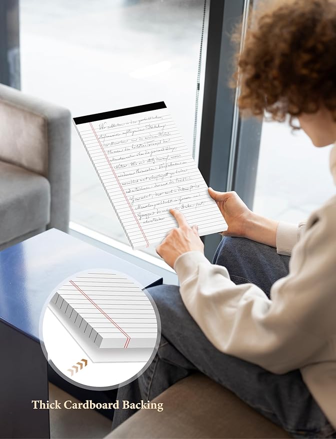 Legal Pads 8.5 x 14 White Wide Ruled, 2 Pack Legal Note Pads 8.5 x 14 Notepad, Lined Paper Pads 8.5x14, Lined Tablets Writing Pads, Lined Writing Note Pad, White 70 GSM Pads Of Paper, 30 Sheets/Pad