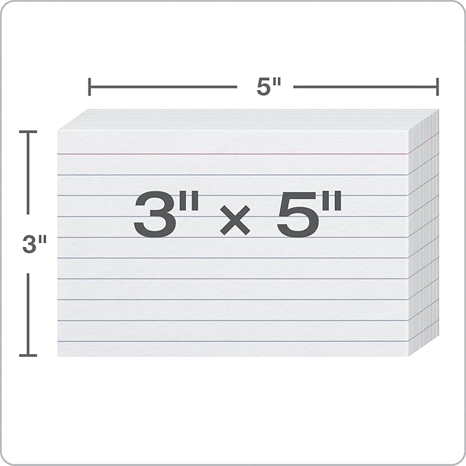 Oxford Ruled Index Cards,3" x 5",White,1,000 Cards, (98833),(Pack of 4)