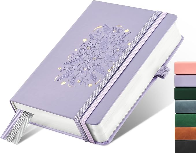 &And Per Se 365 Page Journal – A5 Hardcover Lined Notebook, One Book for the Whole Year, 100gsm Thick Paper, Numbered Pages & 3 Bookmarks, Annual Diary for Daily Writing (Lavender)