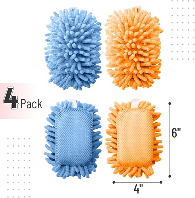 Mr. Pen- Magnetic Microfiber Shag Whiteboard Erasers, 4" x 6", 4 Pack