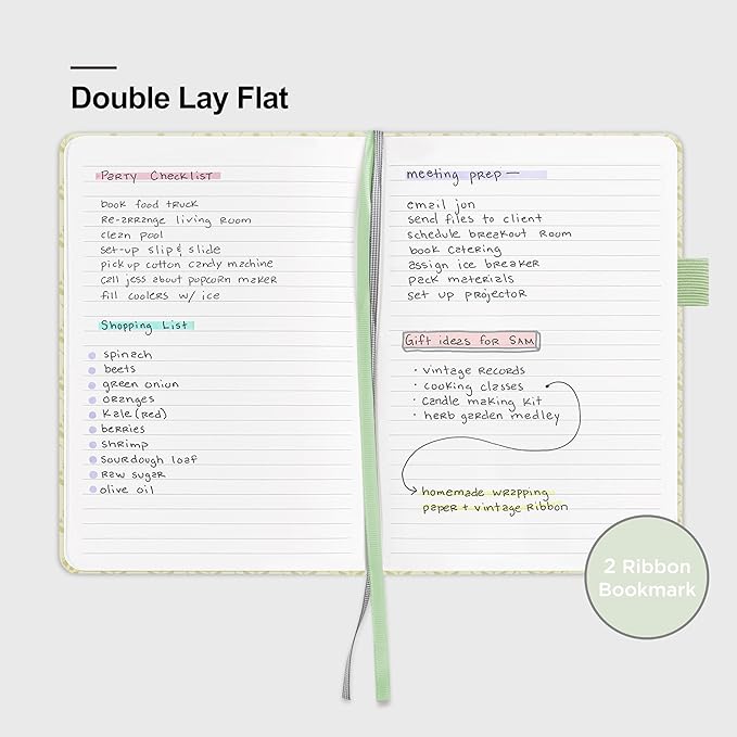 &And Per Se Lined Hardcover Notebook – A5 5.7"x8" College Ruled, 160 Pages, 100gsm Thick Paper – Aesthetic Journal for Women, Gift-Ready Planner, Everyday Writing Notebook (Light Green)