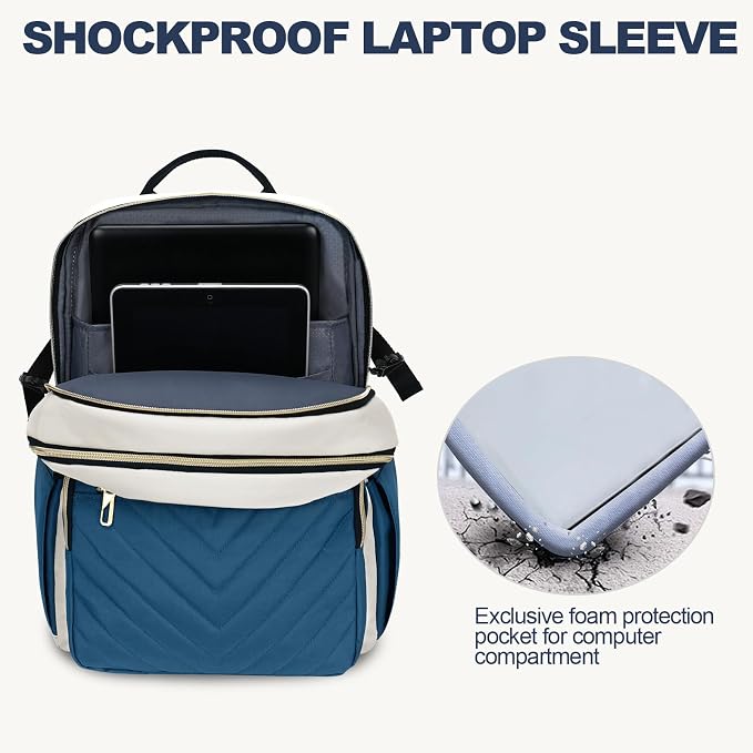VANKEAN 15.6 Inch Laptop Backpack for Women Large Capacity | Waterproof Backpacks Stylish Travel Bags Casual Daypacks for College, Business