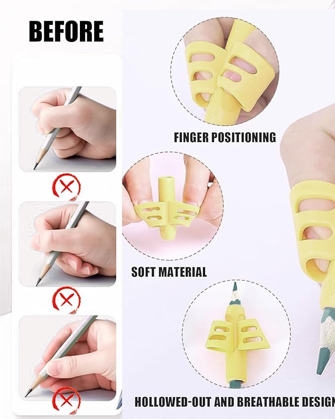 16 PCS Pencil Grips for Handwriting, Silicone Pencil Grippers, Holder Posture Correction for Preschooler Training, Writing Aid Tool for Preschools Students,Toddlers, Adults (16)