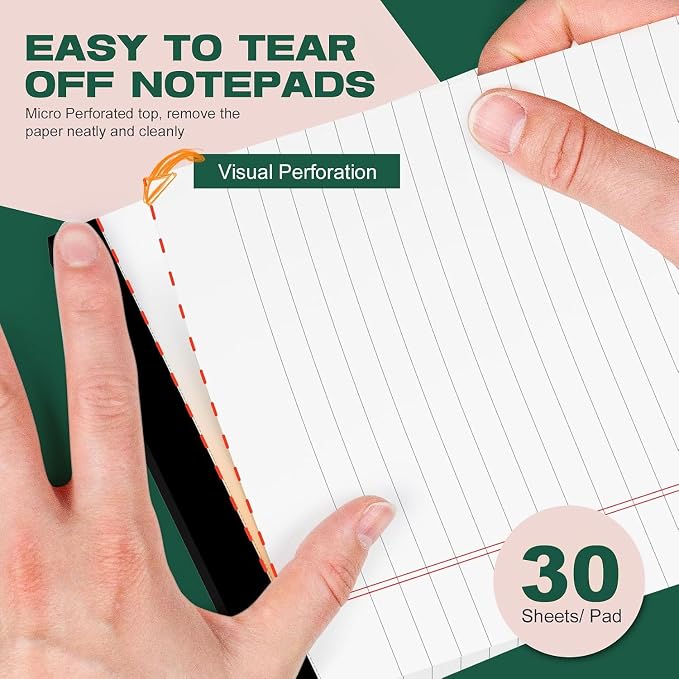 12 Pack Note Pads 5x8, Small Legal Pads 5x8 White Writing Paper for Work