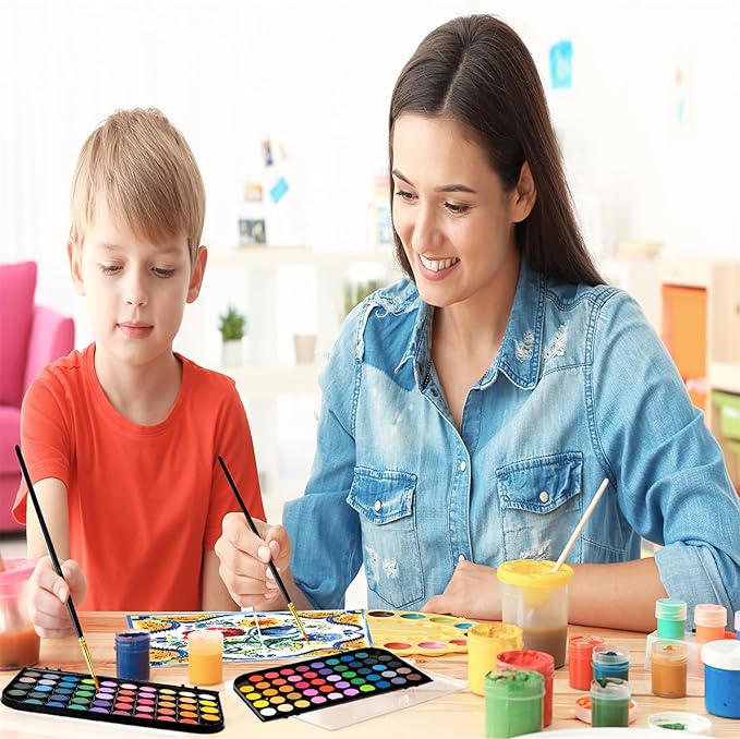GETHPEN Watercolor Paint,watercolor paint set,48 Colors Washable Watercolor Paint Set With Brush, Refillable Water Brush Pen, Palette, and Water-Washable Paints for Adults Artist Beginner