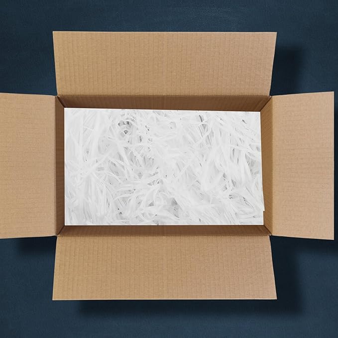 Cabilock Shredded Tissue Paper Basket Filler 500g White Raffia Grass Packing Box Filling Shreds for Boxes Holiday and Party Decoration Packaging Supplies