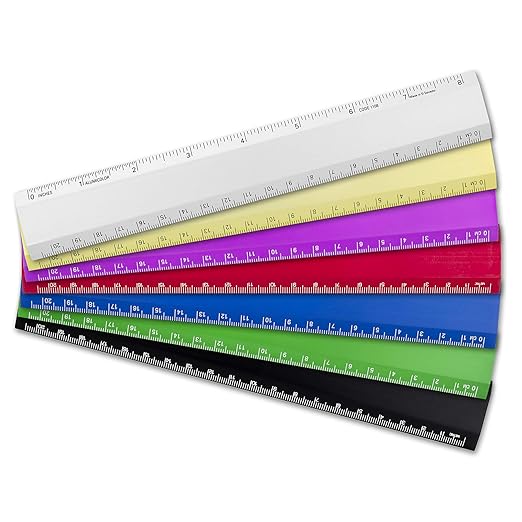 Alumicolor Aluminum Desk Ruler, 8IN, Blue