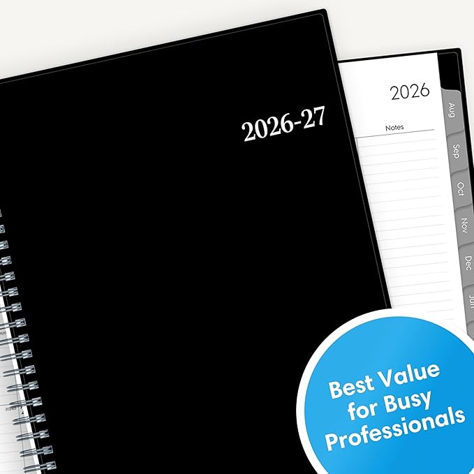 Blue Sky Weekly and Monthly Academic Year Planner Calendar, July - June, 8" x 10.875", Flexible Cover, Wirebound, Laminated Tabs, Pound (Dainian- 2026/2027, 8" x 10.875")
