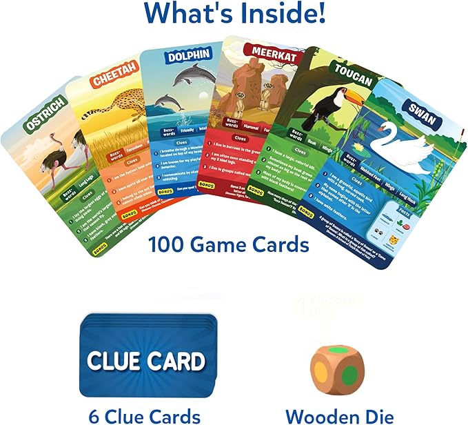 Skillmatics Guess in 10 Animals Megapack, Perfect for Boys, Girls, Kids, Teens, Adults Who Love Animal Card Games, Trivia, Travel Games, Gifts for Ages 6, 7, 8, 9, 10, and Up