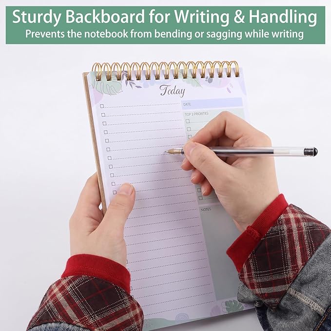 Thboxes 2 Packs To Do List Notepad, 104 Pages To Do List Notebook A5 Undated Daily Planner Notepad with Task Checklist Home Office School Supplies