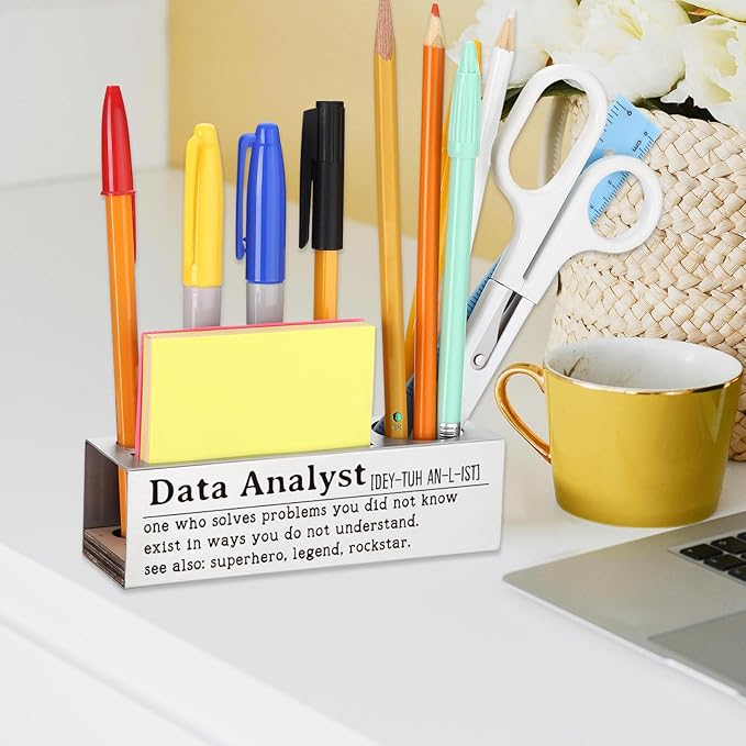 Thank You Data Analyst Humor Gift for Data Scientists Analysts, Office Décor for Business Intelligence Experts, Analytics Professional Appreciation Gift, Office Pencil Holder Desk for Desk SD278