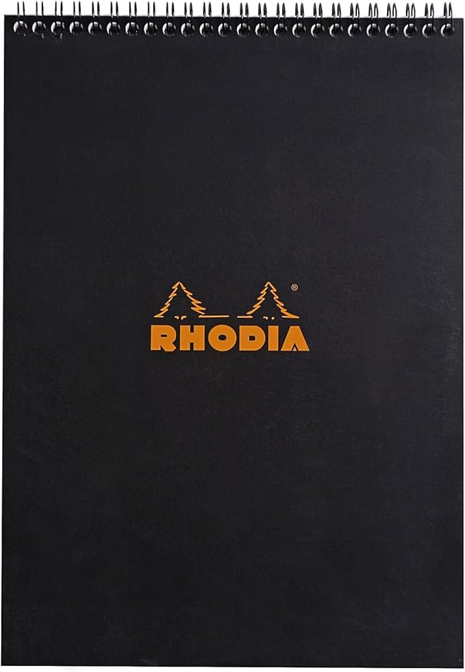 Rhodia Wirebound Notepad, A4, Lined - Black