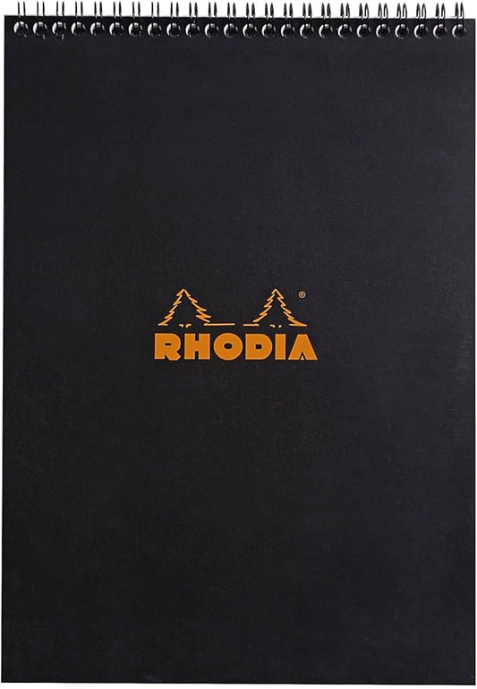 Rhodia Wirebound Notepad, A4, Lined - Black