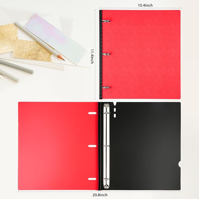 WOT I 4-Pack Telescoping 3 Ring Binder(0.75"), Expandable Flexible Binder - Patented Design for Easy Portability, Holds 8.5"x11" Paper, for School, Office&Home Organization(Blue+Pink+Green+Red)