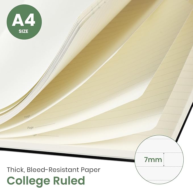 Taja Large Spiral Lined Journal for Women, 8.5" x 11" Notebooks for Work Collge Ruled, A4 Aesthetic Cute Journaling Notebooks for Writing, Plastic Cover, Hummingbird