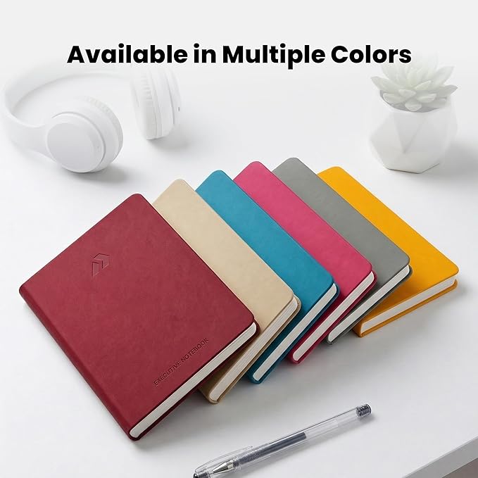 Nextnoid Lined Notebook Journal for Men - 120 GSM Thick Paper - 160 Pages - A5 Hardcover Notebook for Work - Ideal for Writing, Journaling, and Note-Taking (Black)