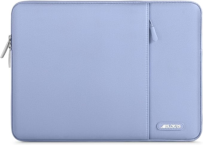 MOSISO Laptop Case 14 inch, 14 inch Laptop Sleeve Compatible with HP Lenovo Dell ASUS Acer, HP Stream, Dell Latitude, Lenovo IdeaPad, Polyester Vertical Computer Sleeve Bag with Pocket, Pastel Blue