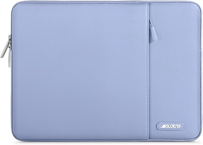MOSISO Laptop Case 15 inch, 15 inch Laptop Sleeve Compatible with MacBook Air M5 A3448 M4 A3241 M3 A3114 M2 A2941 2026-2023, Dell XPS, Polyester Vertical Computer Sleeve Bag with Pocket, Pastel Blue