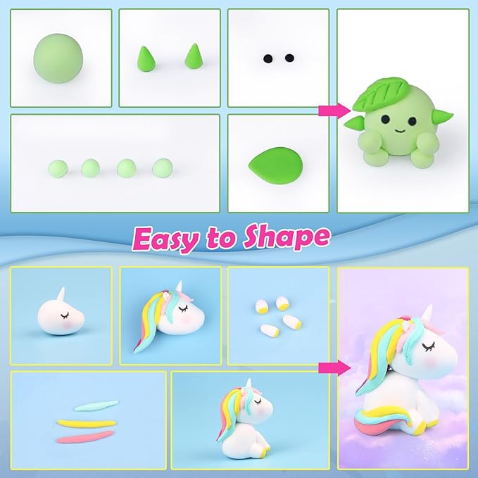 Modeling Clay Kit - 55 Colors Air Dry Clay DIY Molding Clay with Tools, Kids Art Crafts Gift for Boys & Girls Age 3-12 Year Olds
