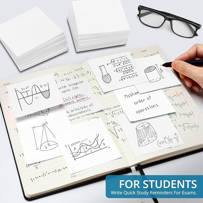 Sticky Notes, 36 Pads, 3x3 Inches Self-Stick Note Pads, Perfect for Office, Study, and Daily Life Organization - White